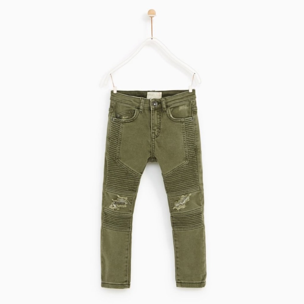 Zara Ripped Biker Trousers